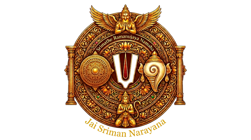 !!! Jai Sriman Narayana !!! – Sri Vaishnava symbols: Hanuman, Chakra, Namam, Shanku, Garuda